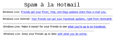 Hotmail spam examples