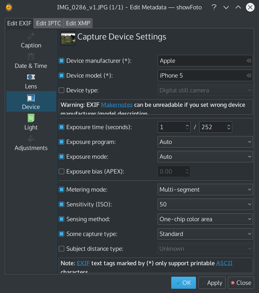 DigiKam ist the best tool to edit image metadata on Linux