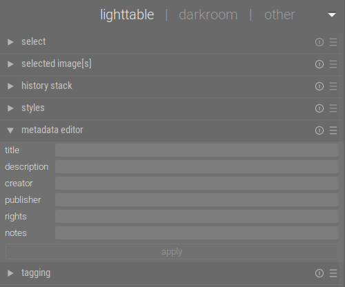 Changing Exif metadata with Darkroom GUI on Ubuntu Linux