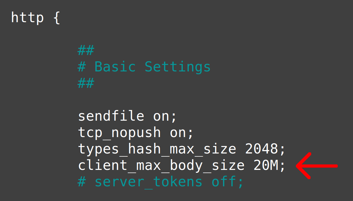 Increase upload max size in Nginx